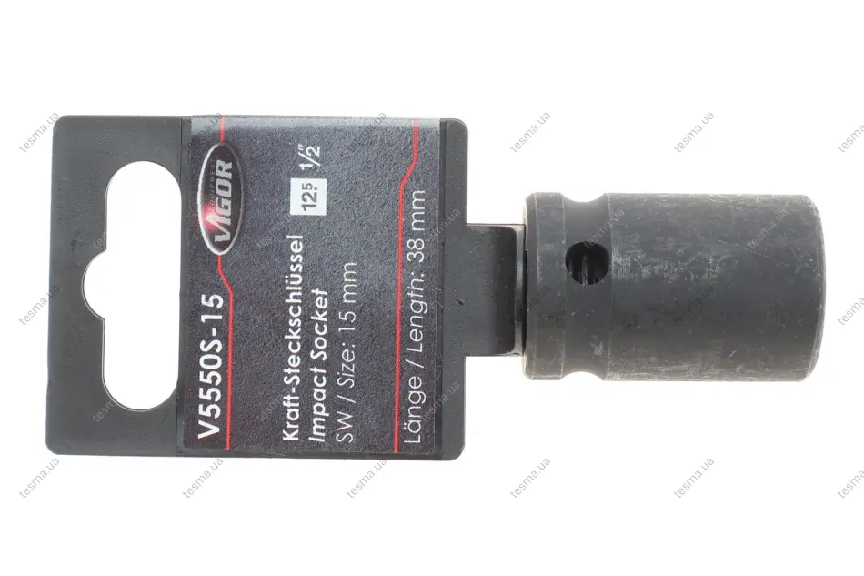 Головка торцева ударна 1/2" 15 мм VIGOR V5550S-15 (фото 1)