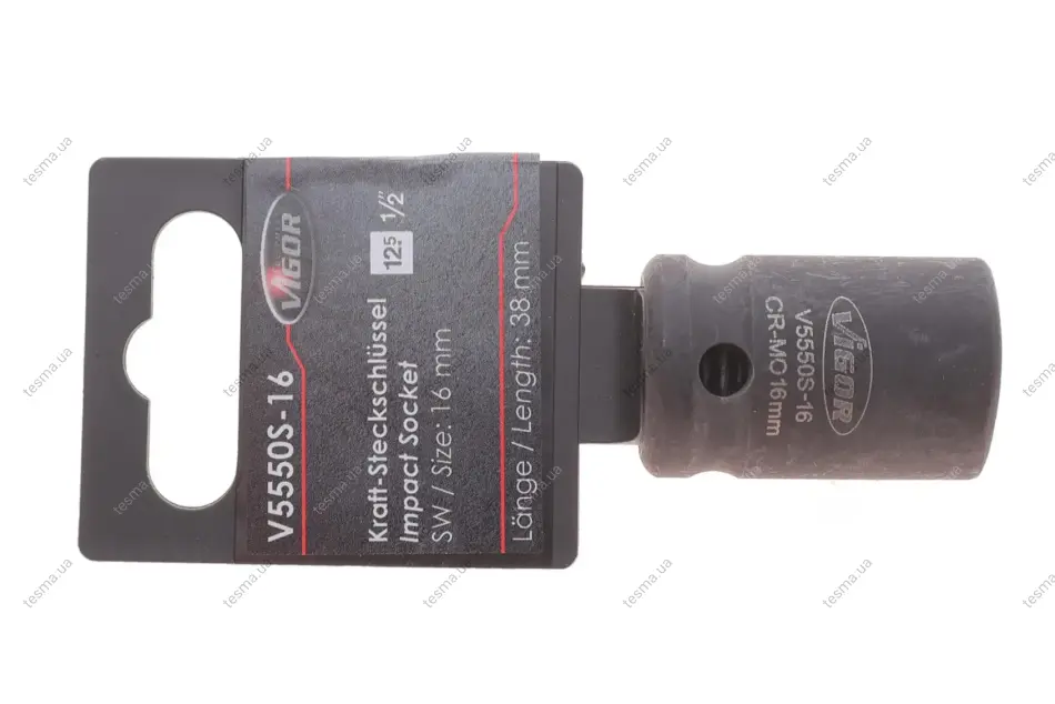 Головка торцева ударна 1/2" 16 мм VIGOR V5550S-16 (фото 1)