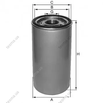 Oil filter, Spin-On. Фильтр масляный, накручиваемый WIRTGEN 119391 (фото 1)