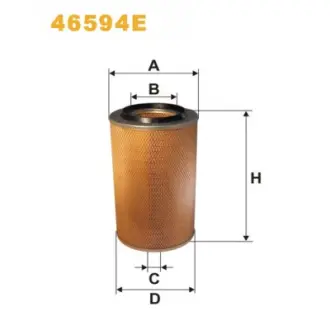 Air filter, primary. Фильтр воздушный, основной WIX FILTERS 46594E