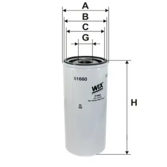 Фильтр масляный, накручиваемый. Фільтр масляний, накручуваний. Oil filter, Spin-On WIX FILTERS 51660E