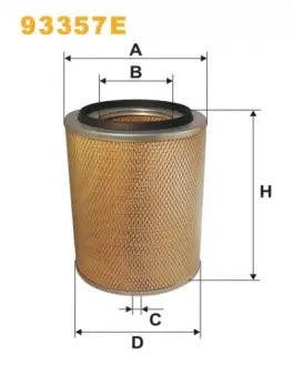 Air filter, primary. Фильтр воздушный, основной WIX FILTERS 93357E