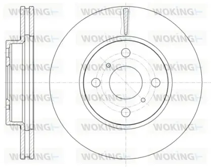 Гальмівний диск пер. Vios/Prius/Aqua/Yaris/iQ/Vitz 05- WOKING D6100510