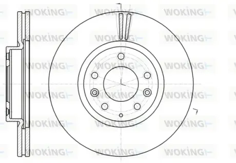 Диск гальмівний передній (кратно 2) (вир-во Remsa) Mazda 6 II (D61235.10) WOKING D6123510