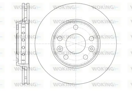 Гальмівний диск перед. Duster/Fluence/Megane/Scenic 07- WOKING D6134610