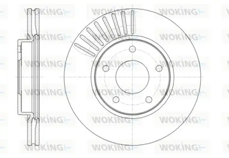 Гальмівний диск пер. Tiida/Pulsar/Sentra/Juke/Tiida 10- WOKING D6146610