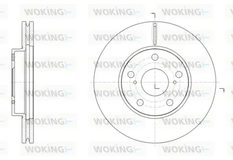Диск гальмівний передній (кратно 2) (вир-во Remsa) Toyota Corolla Auris 12>18 (D61539.10) WOKING D6153910