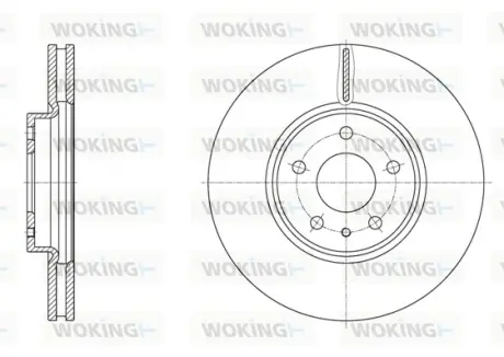 Диск гальмівний передній (кратно 2) (вир-во Remsa) Ford Mondeo V 1.0 1.5 2.0EcoBoost / Fusion (USA) (D61605.10) WOKING D6160510