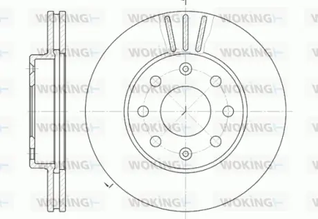 Гальмівний диск перед. Aveo/Kalos/Spark (03-21) WOKING D665510
