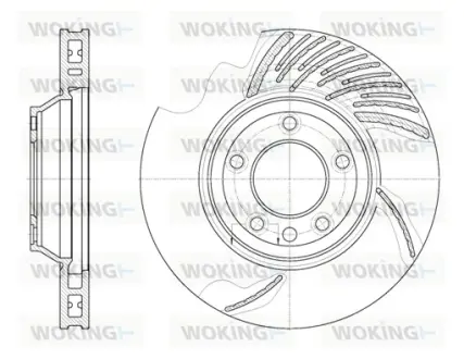 Диск гальмівний передній правий (вир-во Remsa) Porsche Cayenne I II (D6769.11) WOKING D676911