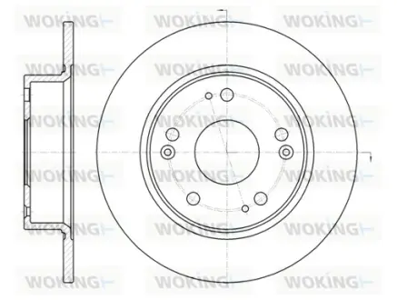 Гальмівний диск зад. Honda Accord 04-08 (260x10) WOKING D698400