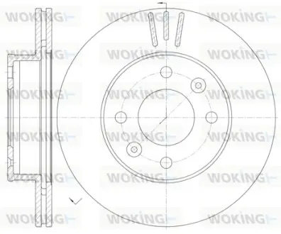 Гальмівний диск перед. i10/Picanto (04-21) WOKING D699010