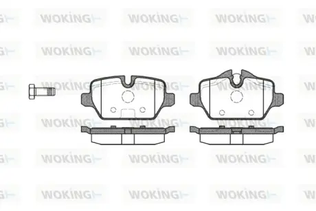 Колодки гальмівні диск. задн. (вир-во Remsa) BMW 1e81 1e87 1.6i 2.0i 2.0d (03-13), 3e90 1.6i 2.0i 2.0d (05-12) (P10323.00) WOKING P1032300