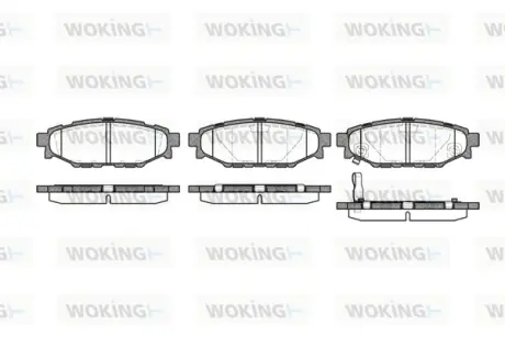 Колодки гальмівні диск. задн. (вир-во Remsa) Subaru Forester (sh) 2.0 08-,Subaru Forester (sh) 2.5 08- (P10363.01) WOKING P1036301