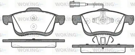 Гальмівні колодки пер. Doblo 10- (диск 305mm)(155.2x69.08x20.3) WOKING P1083322