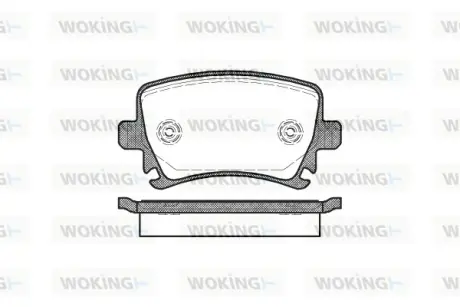 Гальмівні колодки зад. Caddy III/Golf V/Audi A4 03- (Girling) WOKING P1131300
