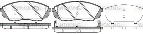 Колодки гальмівні диск. перед. (вир-во Remsa) Kia Sorento i 2.5 02-,Kia Sorento i 3.3 02- (P11413.12) WOKING P1141312