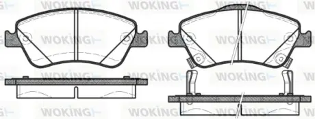 Колодки гальмівні диск. перед. (вир-во Remsa) Toyota Auris 06>12 (P12103.02) WOKING P1210302
