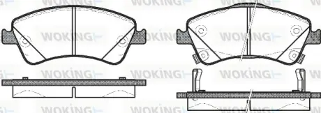 Колодки гальмівні диск. перед. (вир-во Remsa) Toyota Corolla Auris 06> 12> / Avensis 08>18 (P12413.02) WOKING P1241302