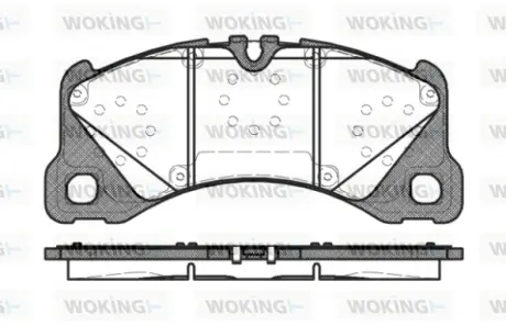 Колодки гальмівні (передні) Porsche Cayenne/Panamera/VW Touareg 09- (Brembo) (209.5x94.3x17.1) WOKING P12453.40