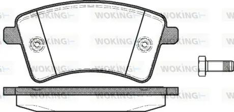 Гальмівні колодки пер. Kangoo 08- (R15/R16) WOKING P1251300
