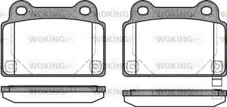Колодки гальмівні (задні) Mitsubishi Lancer VIII 08-15 (Brembo) Q+ WOKING P12643.02