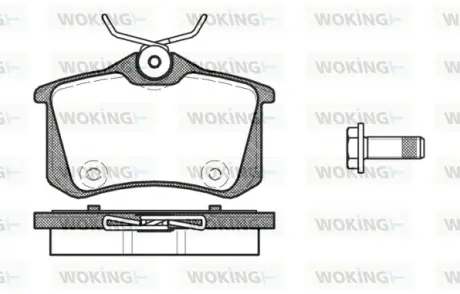 Колодки дискового тормоза WOKING P1291300