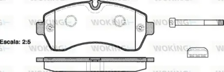 Колодки дискового тормоза WOKING P1343300