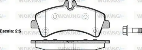 Колодки дискового тормоза WOKING P1347300