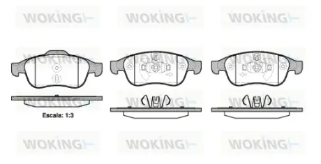 Колодки дискового тормоза WOKING P1348310