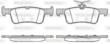 Колодки гальмівні (задні) Ford Fiesta 1.0 EcoBoost 17-/Peugeot 308 14- (Teves) Q+ WOKING P14633.20
