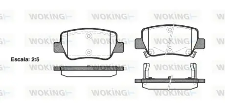Колодки гальмівні диск. задн. (вир-во Remsa) Toyota Avensis 08>18 (P15033.02) WOKING P1503302
