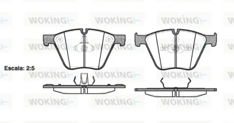 Колодки гальмівні (передні) BMW 5 (F07) 09-/7 (F01-F04) 08-15/X5 (E70/F15/F85)/X6 (E71/F16) 06- WOKING P15193.00