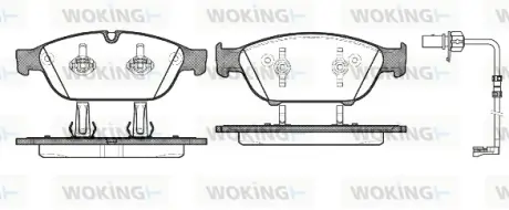Колодки гальмівні (передні) Audi A6/A7/A8 10- (Ate) (з датчиком) WOKING P15413.12