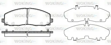 Колодки гальмівні (передні) Chrysler Grand Voyager/Dodge Journey/Caravan 07-/Fiat Freemont 11- WOKING P15843.04