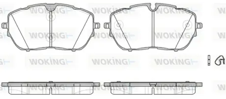Колодки гальмівні (передні) Citroen C5 21-/Peugeot 308 13-/508 18-/Opel Grandland 19- WOKING P17543.00