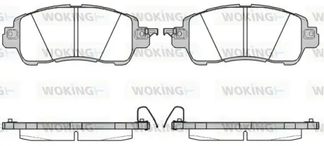 Колодки гальмівні (передні) Mazda 2 14-/Nissan Sunny/Toyota Yaris 11- WOKING P17563.04