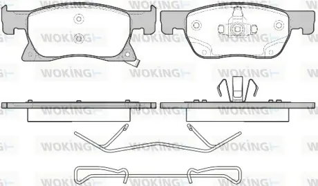 Колодки гальмівні (передні) Opel Astra K 15- (Ate-Teves) R15 WOKING P17813.02