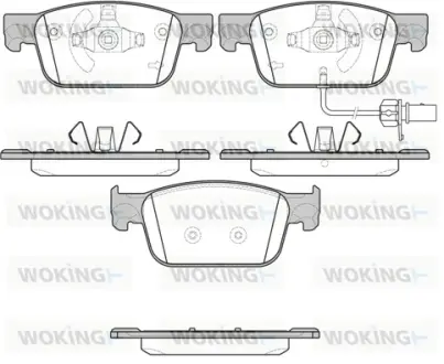 Колодки гальмівні (передні) Audi A4 15-/Audi A5 09- (+датчик) WOKING P17923.01