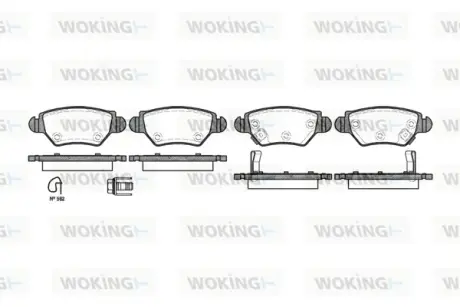 Гальмівна колодка дискова Woking WOKING P7853.22