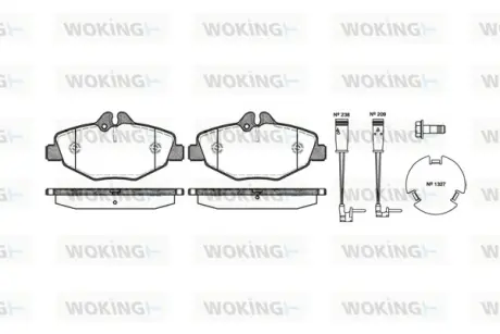 Колодки дискового тормоза WOKING P890302