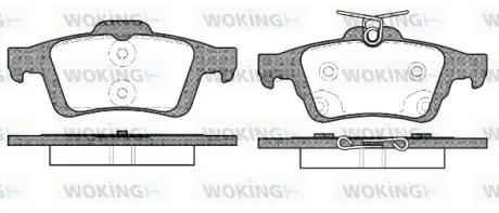 Гальмівні колодки зад. FORD FOCUS/GRAND C-MAX/MAZDA 3/5/ VOLVO C30/C70/V40 WOKING P942370