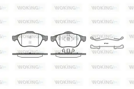 Колодки дискового тормоза WOKING P943300