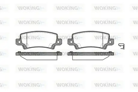 Колодки гальмівні диск. задн. (вир-во Remsa) Toyota Corolla 00>01, 01>07 (P9743.02) WOKING P974302