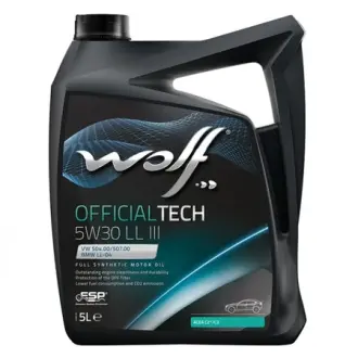 Масло моторное, OFFICIALTECH LL III Motor Oil, SAE 5W-30, 5L WOLF 8307614