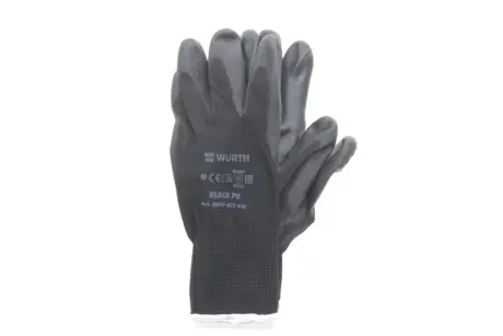 Рукавиці захисні з поліуретановим покриттям Black PU (Т.9) WURTH 0899402409