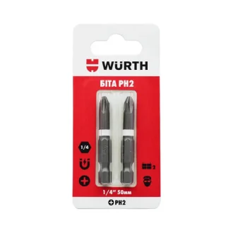 Біта 1/4" PH2 x 50mm 2 ед. WURTH 1614176692902