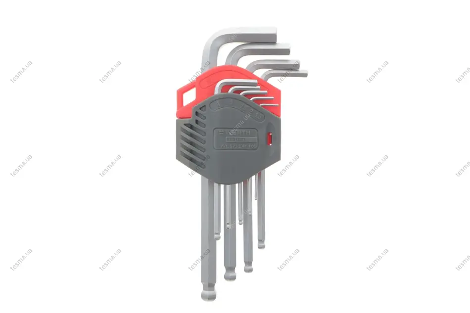 Набір ключів Г-под. Hex з круглим кінцем 1.5-10 мм RED STRIPE WURTH 575241100 (фото 1)