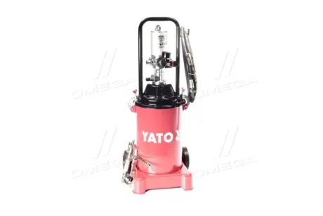 Пневматичний нагнітач мастила : бак-12 л. тиск-300-400 Bar. шланг-4 м YATO YT07067
