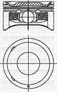 Поршень с кольцами і пальцем CHEVROLET Captiva 2.4 (4цл.) (88,00 /+0,50) (Z24XE, 2,4 L 140 PS DOCH 16 Valve) YENMAK 3104232050